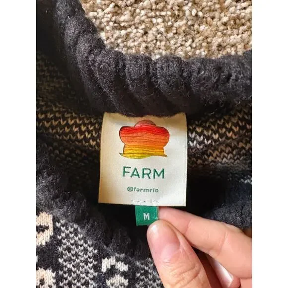 FARM Rio Women's Black Pineapple Garden Mini Sweater Dress. Medium - Picture 3 of 7